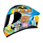 Casco Shaft 582Sp_Evo Johny Bravo Azul Full Color Visor Iridium Dorado